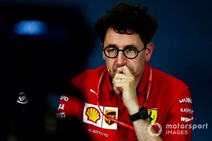 Mattia Binotto, Team Principal Ferrari, alla conferenza stampa