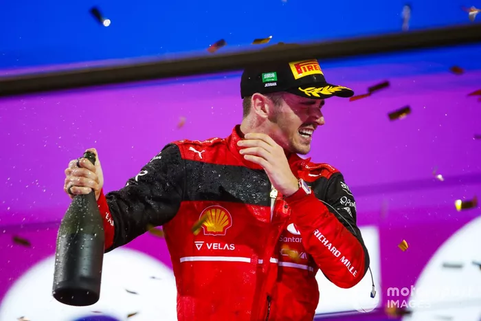 Podio: segundo lugar Charles Leclerc, Ferrari