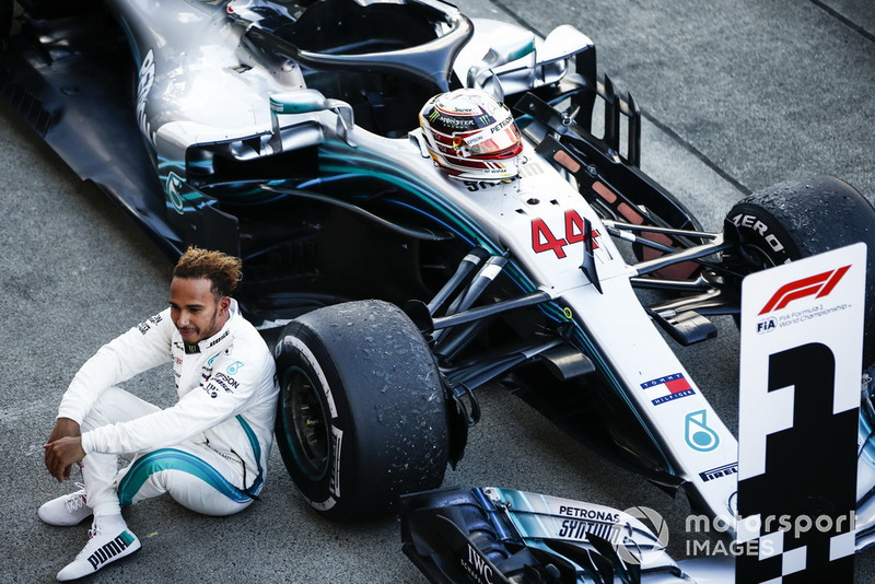 Race winner Lewis Hamilton, Mercedes AMG F1, in Parc Ferme
