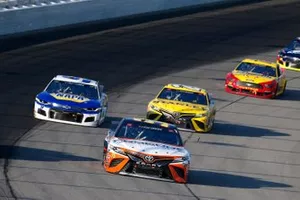 Christopher Bell, Leavine Family Racing, Toyota Camry Procore, Chase Elliott, Hendrick Motorsports, Chevrolet Camaro NAPA Auto Parts, Erik Jones, Joe Gibbs Racing, Toyota Camry STANLEY 