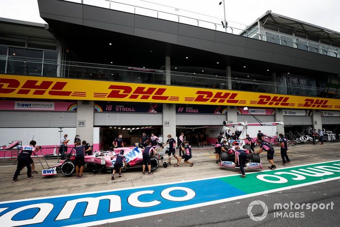 Lance Stroll, Racing Point RP20, Sergio Pérez, Racing Point RP20