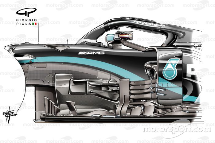 Mercedes AMG F1 W11: Bargeboard usado em Spa