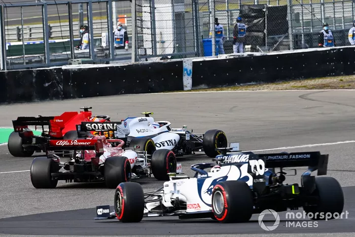 Nicholas Latifi, Williams FW43, Sebastian Vettel, Ferrari SF1000, Kimi Raikkonen, Alfa Romeo Racing C39, Daniil Kvyat, AlphaTauri AT01