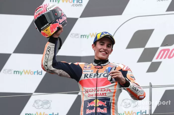 Podio: segundo lugar Marc Márquez, Repsol Honda