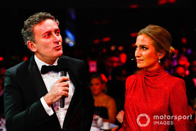 FIA Formula E CEO Alejandro Agag talks with Julia Piquet