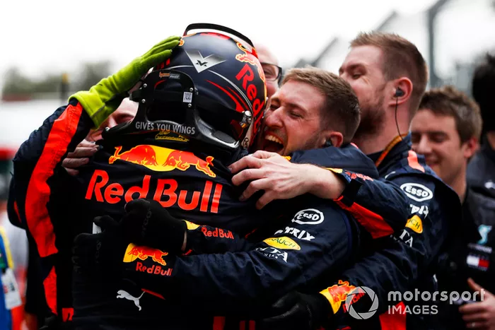 Max Verstappen, Red Bull Racing, celebra en Parc Ferme