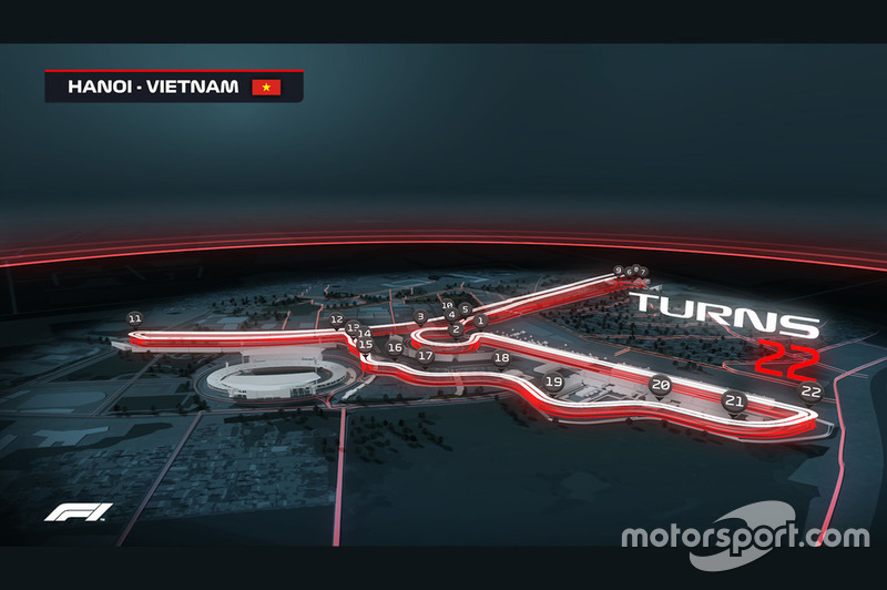 Images informatiques du circuit GP du Vietnam à Hanoï