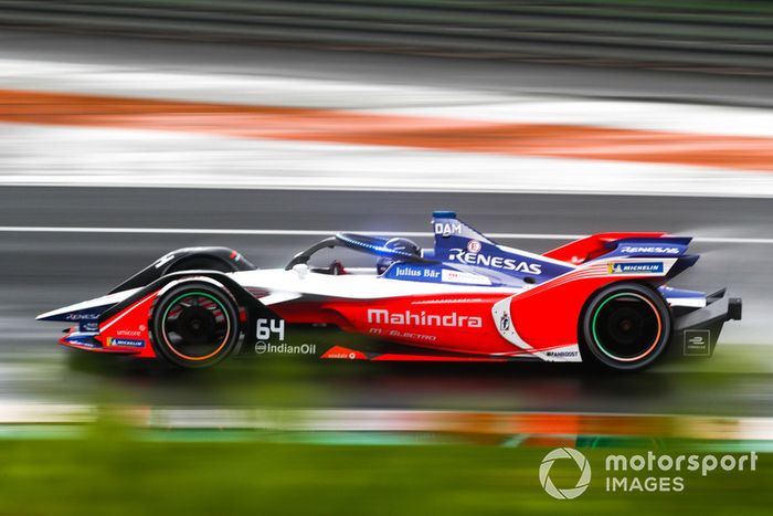 Jérôme d'Ambrosio, Mahindra Racing, M5 Electro con las nuevas luces LED azules del Halo, en modo ataque