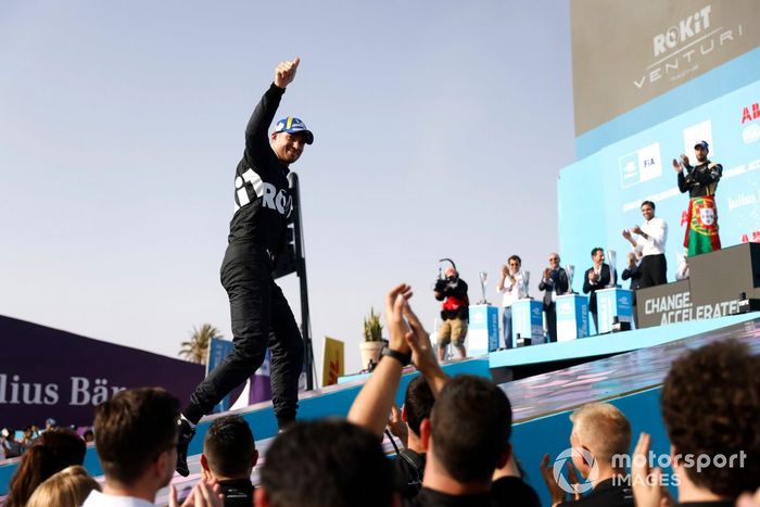 El ganador Edoardo Mortara, Venturi Racing celebra