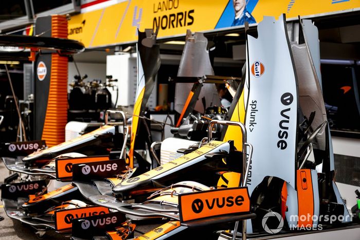 Alerones delanteros y carrocería del McLaren