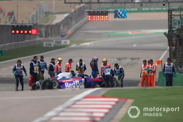 Después del accidente de Alexander Albon, Toro Rosso STR14 