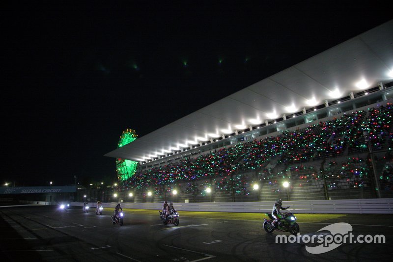 Bike action at night