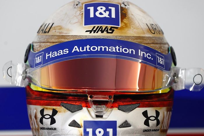 Casco especial de Mick Schumacher, Haas F1 para el GP de Estados Unidos