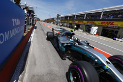 Valtteri Bottas, Mercedes AMG F1 W08, in the pit lane