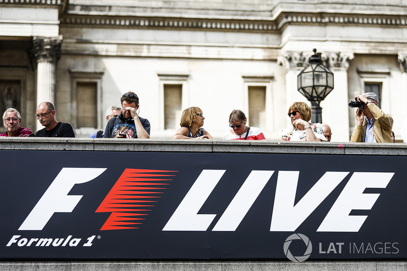 F1 Live logo on a banner