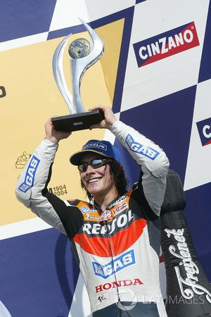 Podio: il terzo classificato Nicky Hayden, Repsol Honda Team