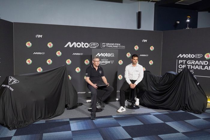 Steve Sargent, Triumph Chief Product Officer, Alfonso Cartujo, MotoGP Sporting Director