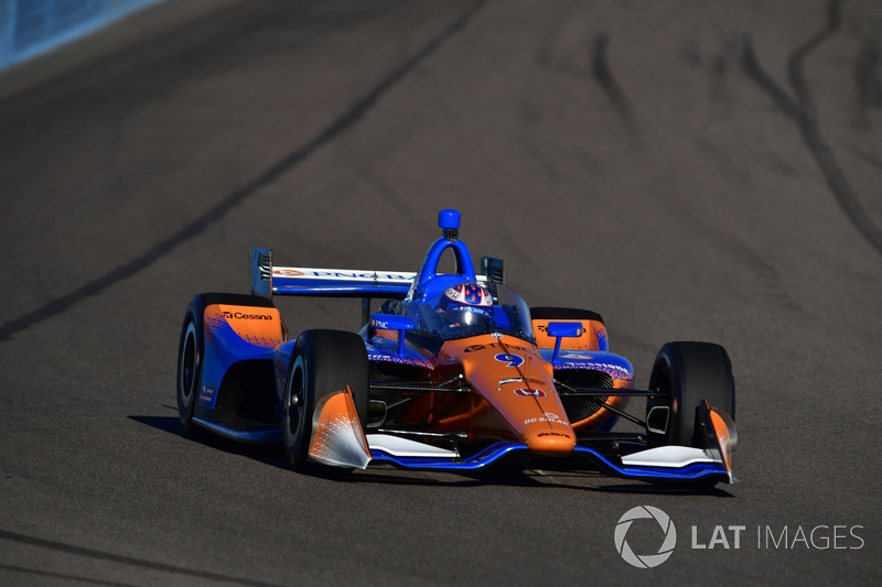 Scott Dixon, Chip Ganassi Racing Honda tests the aeroscreen