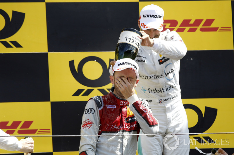 Podium: Race winner René Rast, Audi Sport Team Rosberg, second place Gary Paffett, Mercedes-AMG Team HWA