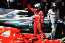 Race winner Sebastian Vettel, Ferrari and Valtteri Bottas, Mercedes AMG F1 celebrate in parc ferme