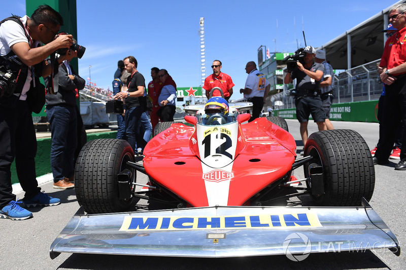Jacques Villeneuve, Sky Italia drives his Fathers 1978 Canadian GP winning Ferrari 312T3