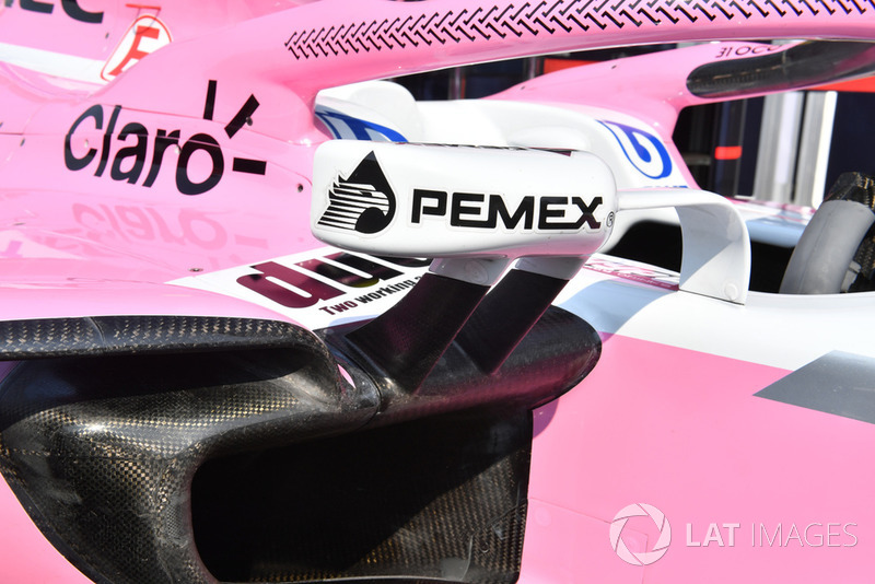 Racing Point Force India VJM11 detalle del espejo