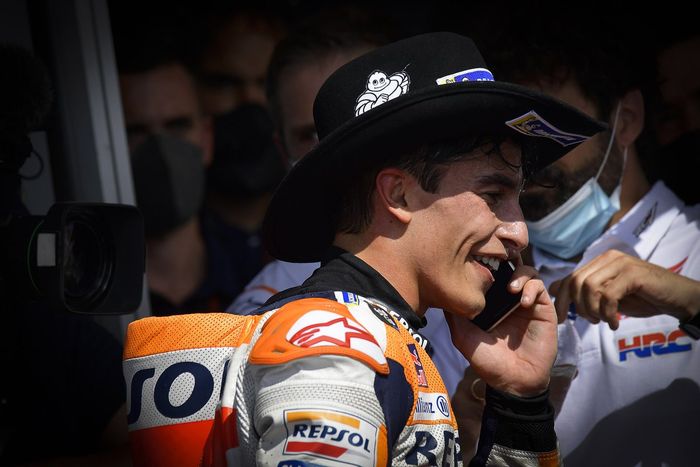 Ganador Marc Márquez, Repsol Honda Team en parc ferme