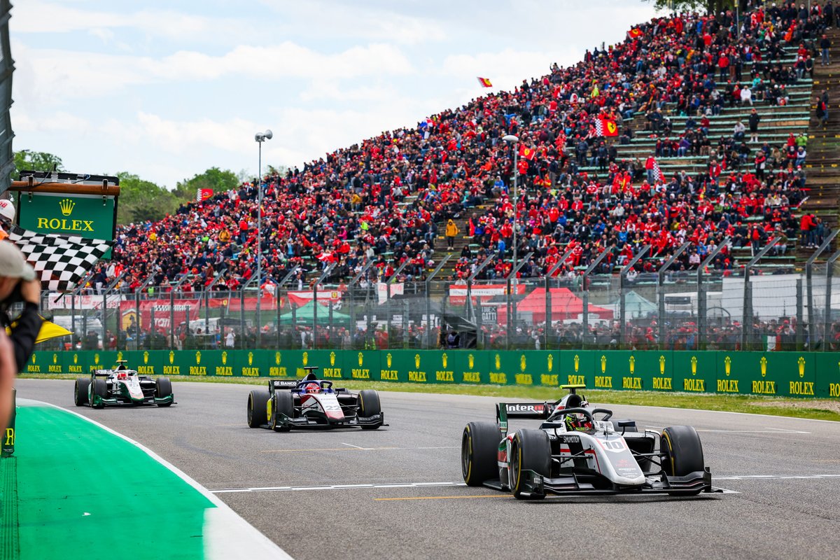 F2 Imola Pourchaire wins feature race after Nissany crashes out