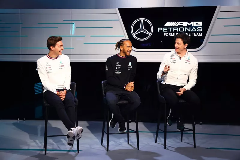 George Russell, Lewis Hamilton, Mercedes, Toto Wolff, Team Principal e CEO, Mercedes AMG