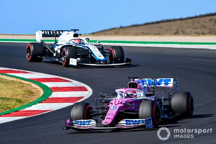 Sergio Pérez, Racing Point RP20, George Russell, Williams FW43