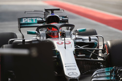 George Russell, Mercedes-Benz F1 W08 with halo
