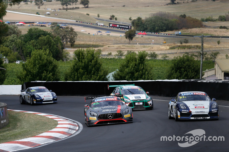 #83 HTP Motorsport, Mercedes AMG GT3: Paul Dalla Lana, Pedro Lamy, Mathias Lauda, Bernd Schneider; #41 Brookspeed, Porsche Cayman GT4 Clubsport MR: Coleby Cowham, Lindsay Kearns, Ashley Jarvis