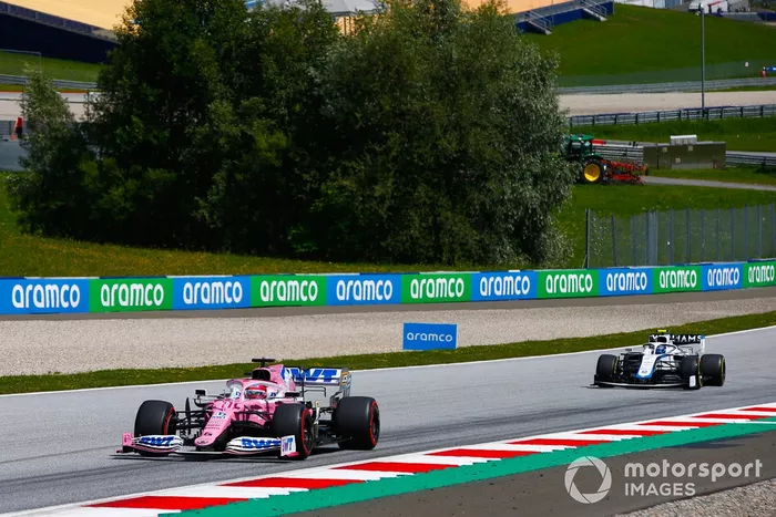 Sergio Pérez, Racing Point RP20, Nicholas Latifi, Williams FW43 