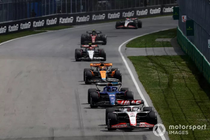 Kevin Magnussen, Haas VF-23, Alex Albon, Williams FW45, Oscar Piastri, McLaren MCL60, Yuki Tsunoda, AlphaTauri AT04