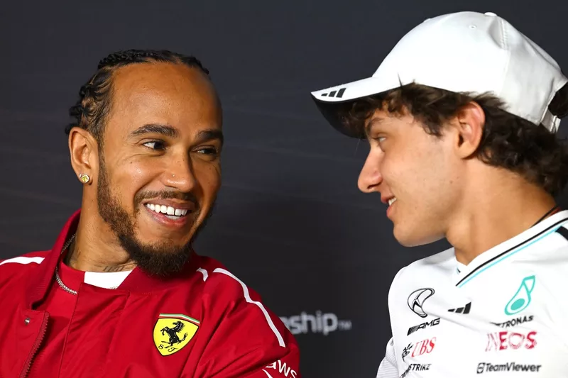 Lewis Hamilton, Ferrari, Andrea Kimi Antonelli, Mercedes à la conférence de presse