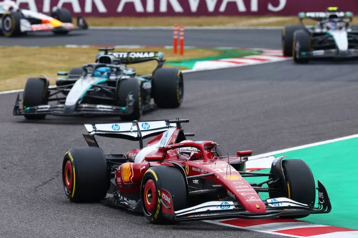Charles Leclerc, Ferrari, George Russell, Mercedes, Andrea Kimi Antonelli, Mercedes
