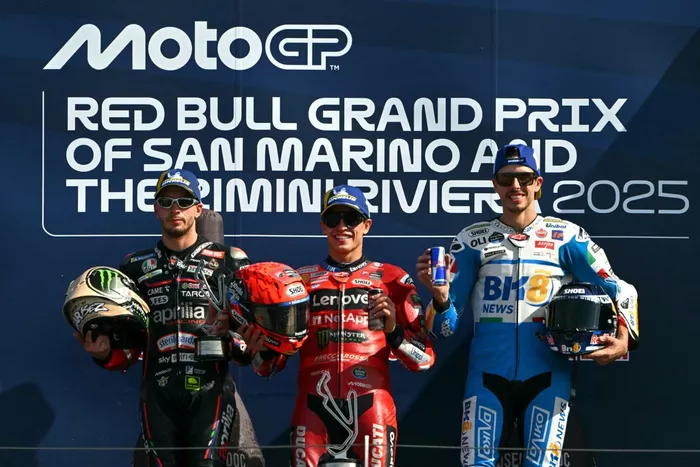 Marco Bezzecchi, Aprilia Racing, Alex Márquez, Gresini Racing, Marc Márquez, Ducati Team