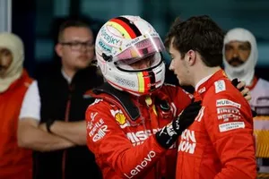 Sebastian Vettel, Ferrari, met Charles Leclerc, Ferrari