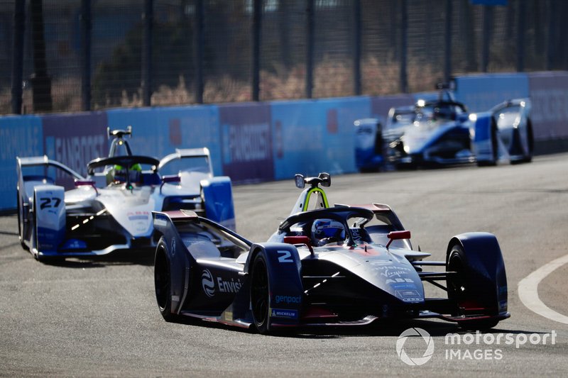 Sam Bird, Envision Virgin Racing, Audi e-tron FE05, Alexander Sims, BMW I Andretti Motorsports, BMW iFE.18, Antonio Felix da Costa, BMW I Andretti Motorsports, BMW iFE.18