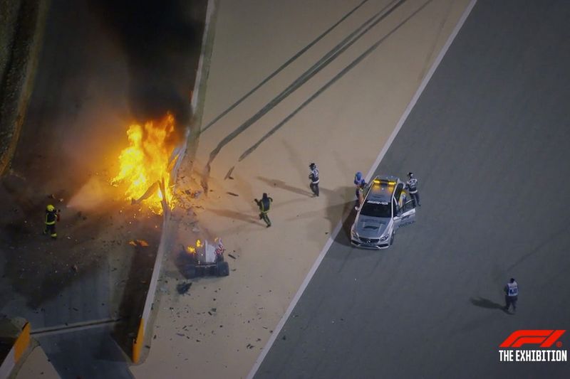 El coche de Romain Grosjean de su accidente de 2020