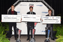 USF2000 champion Oliver Askew, Indy Lights champion Kyle Kaiser, Pro Mazda champion Victor Franzoni