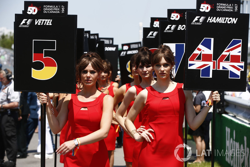 Грід-гьолз Себастьяна Феттеля, Ferrari, Льюіса Хемілтона, Mercedes AMG F1