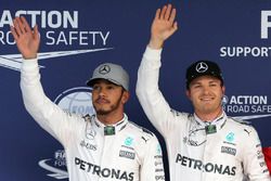 Qualifying: second place Lewis Hamilton, Mercedes AMG F1; Polesitter Nico Rosberg, Mercedes AMG F1