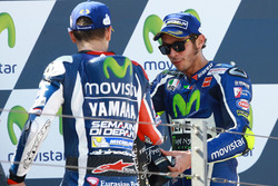Podium: segundo, Jorge Lorenzo, Yamaha Factory Racing, tercero, Valentino Rossi, Yamaha Factory Raci