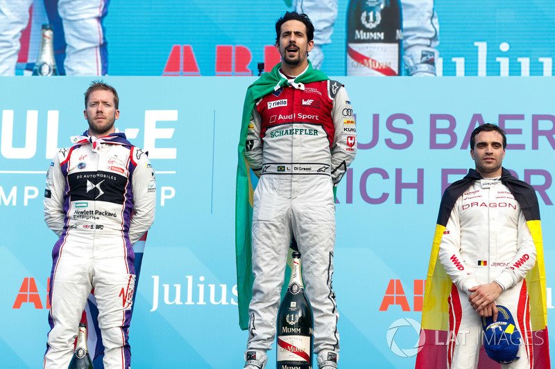 Lucas di Grassi, Audi Sport ABT Schaeffler, wins the Zurich ePrix, with Sam Bird, DS Virgin Racing,
