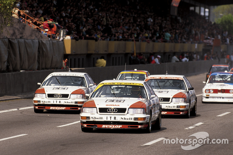 Frank Biela, Audi V8 quattro, vor seinen Audi-Markenkollegen Hans-Joachim Stuck und Hubert Haupt