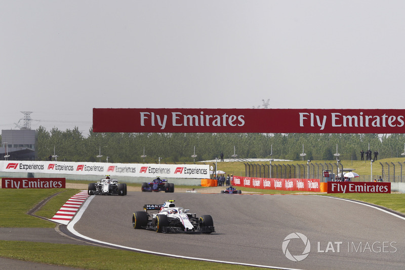 Sergey Sirotkin, Williams FW41 Mercedes, Charles Leclerc, Sauber C37 Ferrari, e Brendon Hartley, Toro Rosso STR13 Honda