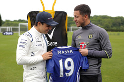 Felipe Massa, Williams, avec le joueur du Chelsea FC Eden Hazard