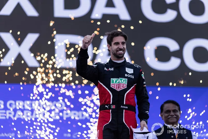 Antonio Felix da Costa, Porsche, als Drittplatzierter auf dem Podium