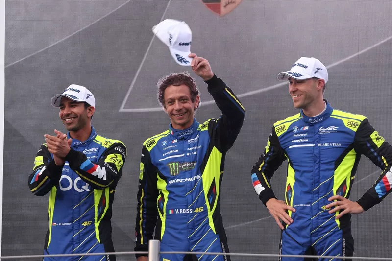 Podium LMGT3 : #46 Team WRT BMW M4 LMGT3 : Ahmad Al Harthy, Valentino Rossi, Kelvin Van Der Linde